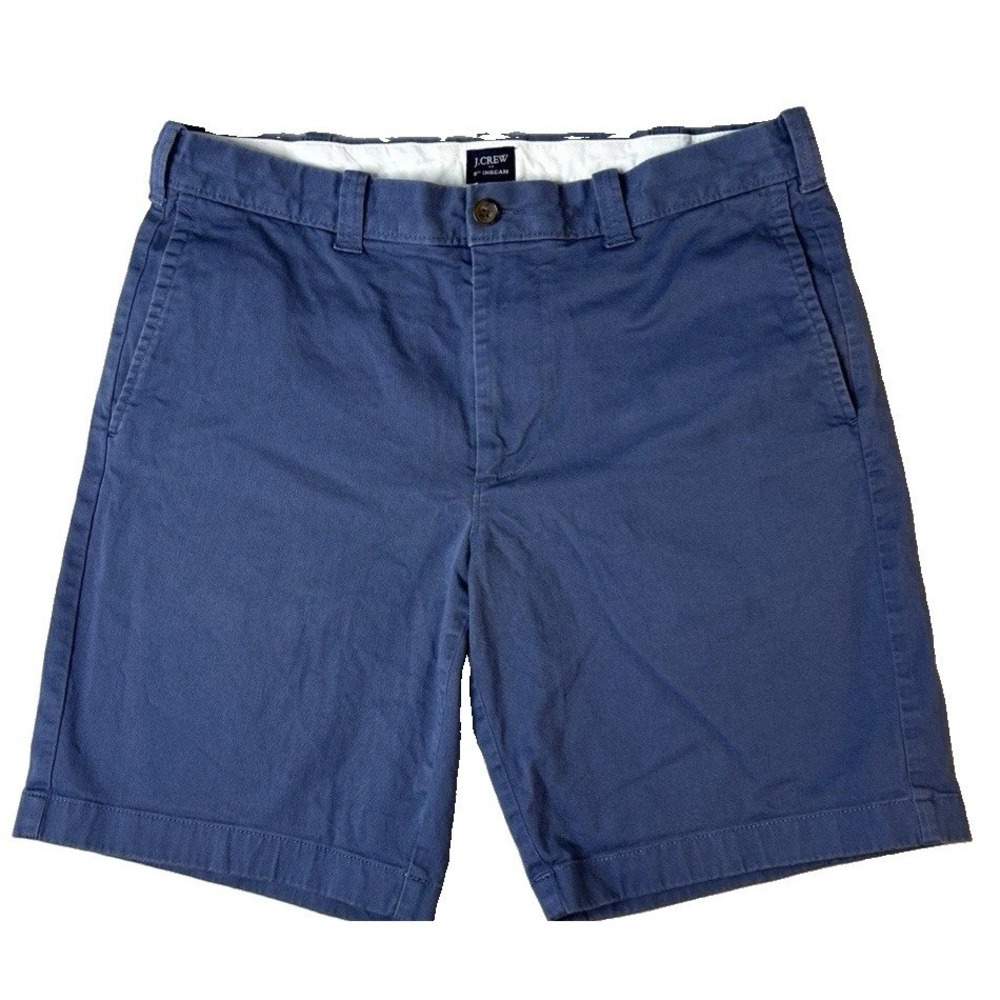 J.Crew Men's Chino Shorts Size 33 Blue 9" Inseam Flat Front Casual Preppy(427)